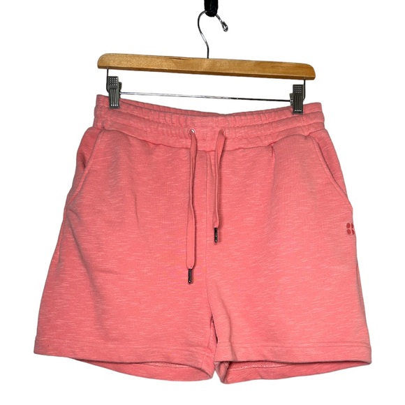 Sweaty Betty Essentials Longline 100% Cotton Sweat Shorts Pink Size Medium - Picture 4 of 16